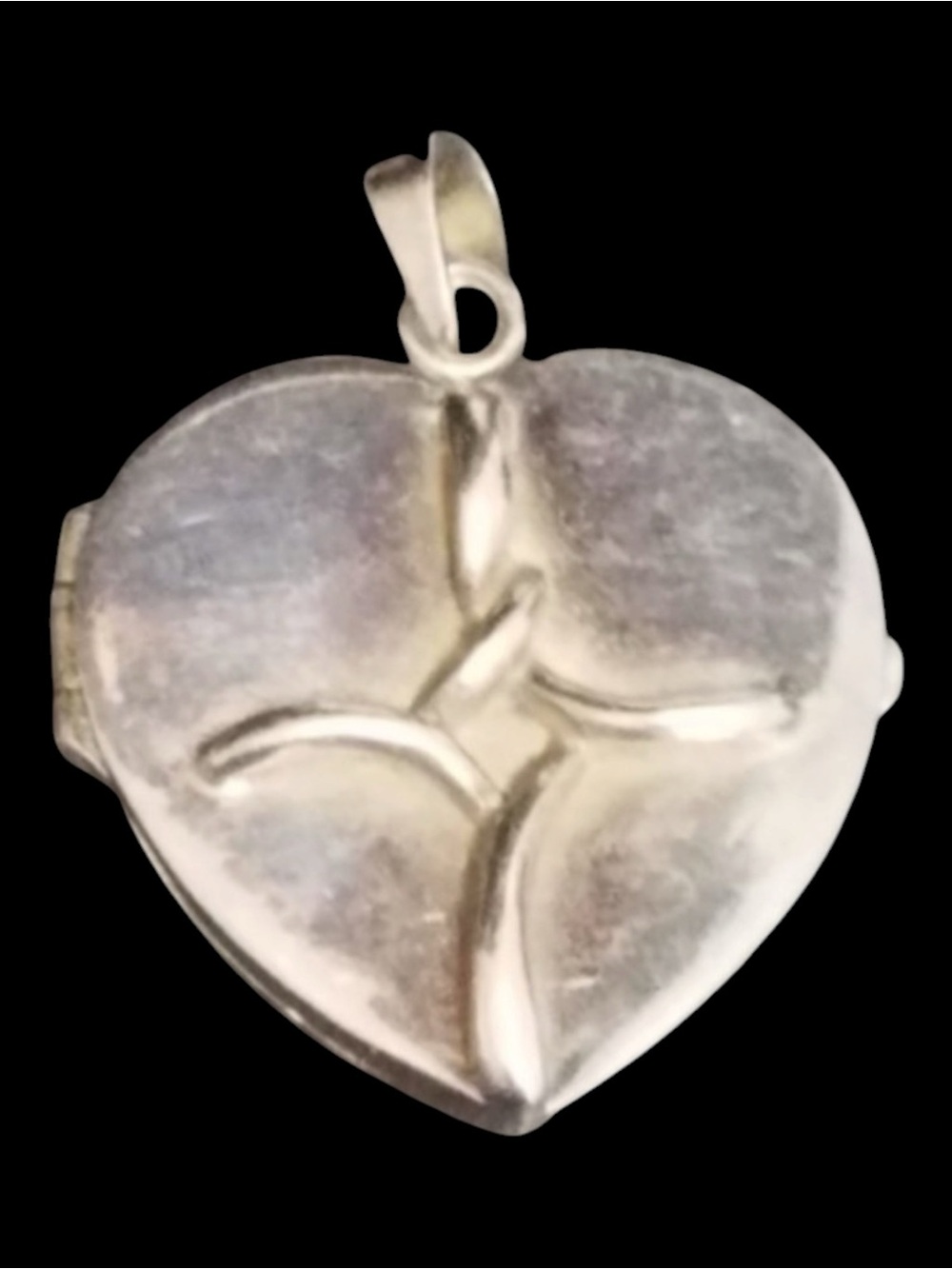 Sterling Silver Cross Heart Locket Pendant